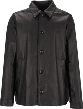 Rick Owens Buttoned Brad Jacket - Heren - Leren en Su&egrave;de Jassen - Zwart - M - Leer - Jassen