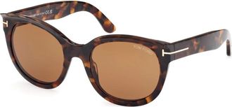 Tom Ford Zonnebril - Dames - Zonnebrillen - Bruin - 54 MM - Accessoires