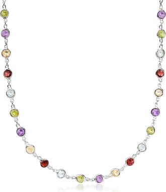 Ross-Simons 8.85- Multi-Stone Necklace in Sterling Silver