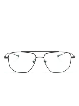 Dita Eyewear matte pilot-frame glasses - unisex - Titanium - 53 - Black
