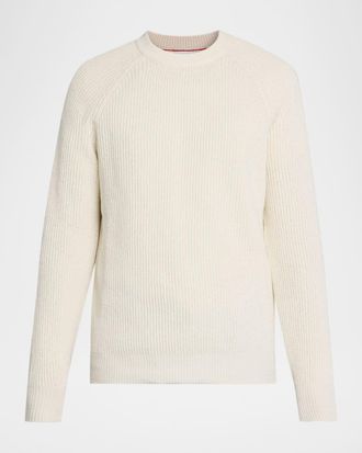 Brunello Cucinelli Men & apos;s Cotton Rib Crewneck Sweater