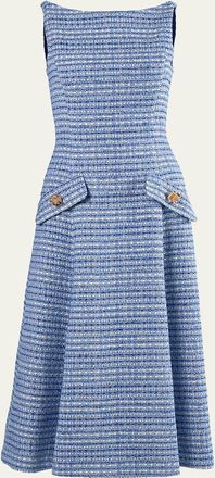 Carolina Herrera Tweed Sleeveless A-Line Dress