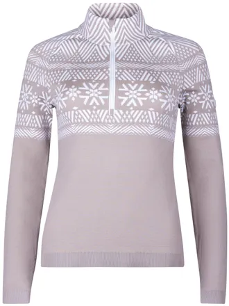 Newland Long-Sleeve High-Collar Top With Geometric Yoke