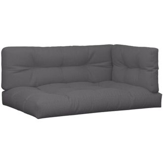vidaXL Cojines Para Paletss 3 Unidades Tela Gris Antracita Vidaxl