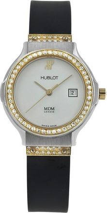 Hublot Pre-owned Hublot 1391.2 Quartz Diamond Black Dial Ladies Watch 1391.2