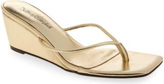 Jeffrey Campbell Simplicity Wedge Flip Flop in Gold at Nordstrom, Size 11