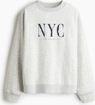 H&M Sweatshirt mit Textmotiv - Grau