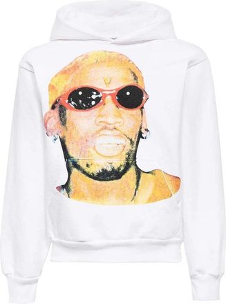 Vlone Printed Hoodie - Heren - Hoodies - Wit - S - Katoen - Hoodies & sweatvesten