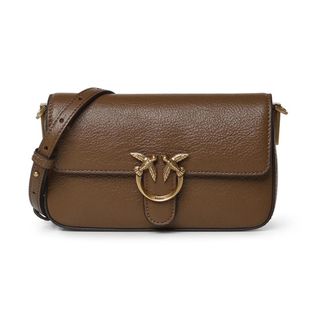 Pinko Crossbody Tas - Dames - Schoudertassen - Bruin - ONE Size - Katoen - Tassen