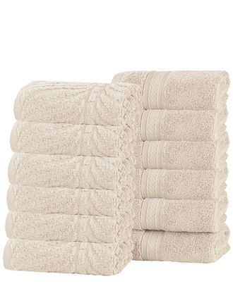 Superior Set Of 12 Zero Twist Cotton Elegant Chevron Soft Absorbent Assorted Washcloths
