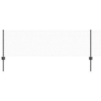 Berkfield Home Fence Posts 11 pcs U-Channel Grey 60 cm Steel, Hexagon Fence Grey in Dark Grey
