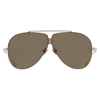 Valentino XVI G-15 Gold Flash Mirror Pilot Unisex Sunglasses VLS-100 B 64