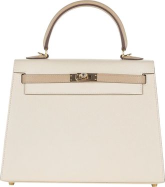 Herm&egrave;s Herm&egrave;s Kelly 25 Horse Shoe Stamped Craie / Trench Epsom Leather Sellier