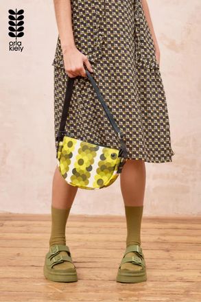 Orla Kiely Womens Yellow Retro Flower Print Mini Crossbody Bag With Adjustable Strap - One Size