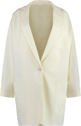 Max Mara Single-Breasted Blazer - Dames - Mantel - Wit - XS - Jassen