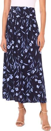 1.State Floral Shirred Maxi Skirt in Classic Navy at Nordstrom Rack, Size 16 (Similar To 14W)