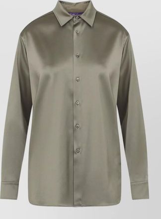 Ralph Lauren Collection silk satin long-sleeve shirt