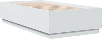 vidaXL Bed Frame with led without Mattress White 90x190 cm Single Vidaxl