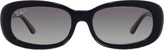Ray-Ban Gradient Grey Polarized Oval Ladies Sunglasses RB2221 901/M3 56