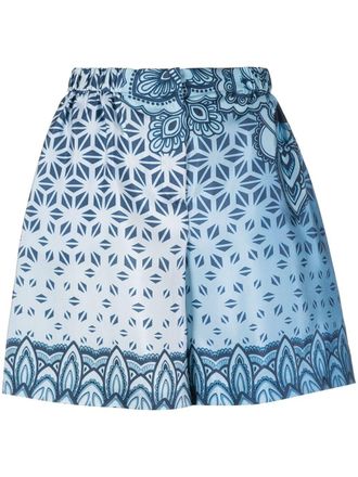Alberta Ferretti tonal-design shorts - women - Acetate/Cupro/Silk - 40 - Blue