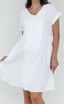 Maive & Bo Lexi Gauze Shift Dress In White