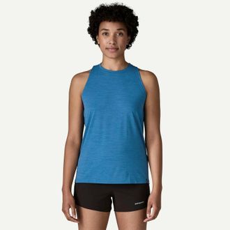 Patagonia Cap Cool Ultra Tank Top In Aquatic Blue: Light Aquatic Blue X-Dye