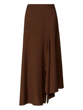 Fabiana Filippi wool-blend asymmetric maxi skirt - Brown
