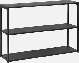 Sweeek Sweeek - Estanter&iacute;a Industrial Baja De Metal Negro De 3 Niveles, 120cm, Industrielle, Negro, 120x30x80 Cm