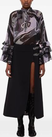 Pucci slit internal-print midi skirt - Black