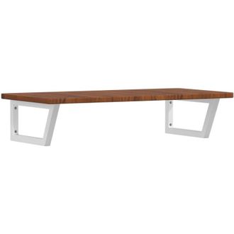 vidaXL Estante De Lavabo De Pared De Acero Y Madera Maciza De Roble Vidaxl