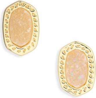 Kendra Scott Ellie Mini Stud Earrings in Gold Iridescent Drusy at Nordstrom