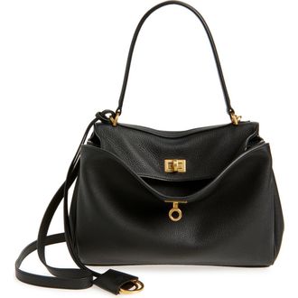 Balenciaga Small Rodeo Leather Top Handle Bag in 1000 Black at Nordstrom