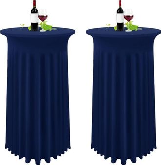 OEM Set Di 2 Tovaglie Alte Blu Scuro, Tovaglie Da Tavolo 80 X 110 Cm, Tovaglia Con Gonna Plissettata Blu Navy