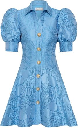 Rebecca Vallance Abito corto Aegir con bottoni e maniche a palloncino - Blu