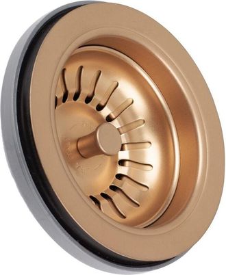 Lira Piletta Basket Con Troppo Pieno Tondo Per Lavelli Cucina Bronzo Perlato