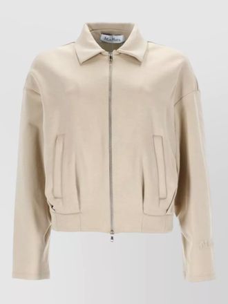 Max Mara silk cotton cropped sweatshirt collared neck