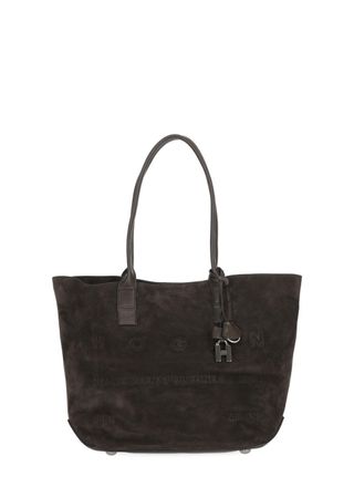 Hogan Rich Brown Suede Leather Shoulder Bag