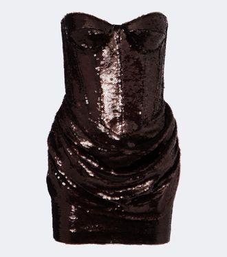 New Arrivals Sequined draped corset dress