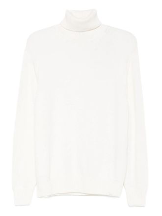 Paul & Shark High Turtleneck Wool Sweater With Ribbed Detailing