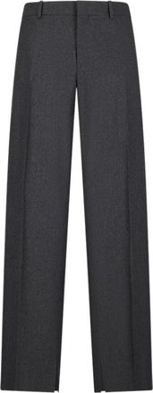 Celine Pantalon in gestreepte wollen flanel - Heren - Nette broeken - Grijs - L - Wol - Broeken
