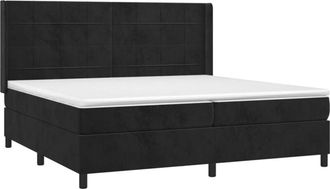 vidaXL Vidaxl - Cama Box Spring Colch&oacute;n Y Led Terciopelo Negro 200x200 Cm