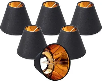 OEM Dailygoody, Juego De 6 Pantallas Para L&aacute;mparas, Negro, Aptas Para L&aacute;mparas De Pie Y De Mesa, Incluye Sistema De Sujeci&oacute;n Con Clip, Perfectas Para