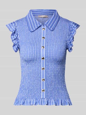 Christian Berg Blusenshirt mit Volants in Blau, Gr&ouml;&szlig;e 34