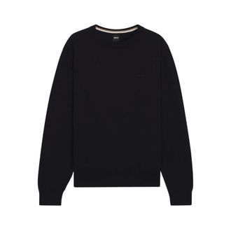 HUGO BOSS Hugo, Round-neck Knitwear, male, Black, Size: 2XL Round-neck Knitwear