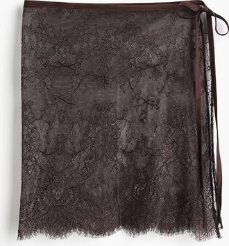 H&M H&uuml;fttuch aus Spitze - Brown