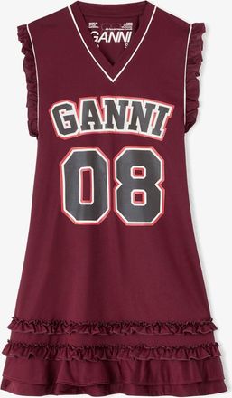 Ganni Dress in Red Cycora - Size XS