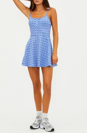 Beach Riot Ari Floral Knit Skater Dress in Sapphire Space Dye at Nordstrom, Size X-Large