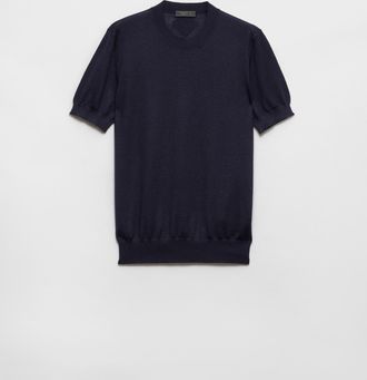 Prada Short-sleeved cashmere and silk sweater