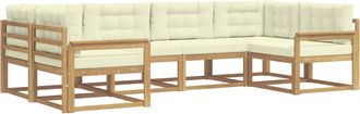 vidaXL Conjunto De Sof&aacute;s De Exterior 6 Uds. Blanco Y Crema Vidaxl