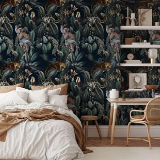 Wallpapers4Beginners Carta da parati camera da letto floreale jungle Giungla Botanica